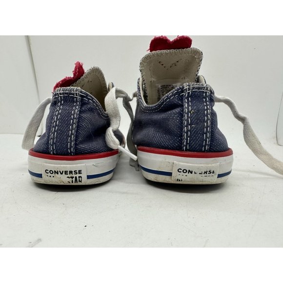 Converse All Star Heart Shoes Infant Sz 10 High Tops Gray Red Lace Up - Picture 2 of 5
